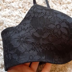 VS Black Floral Lace Bra (Angels Secret Embrace) Size 34B